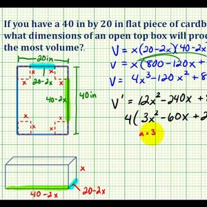 Ex 2:   Max / Min Application Problem - Derivative Application