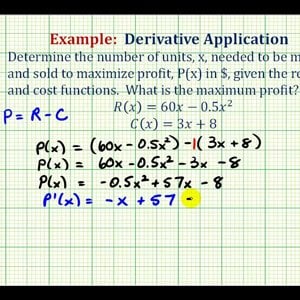 Ex:  Derivative Application - Maximize Profit - YouTube