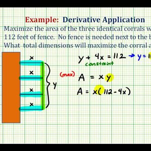 Ex:  Derivative Application:  Maximize Area - YouTube