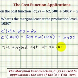 Ex 1: Cost Function Applications - Marginal Cost, Average Cost, Minimum Average Cost