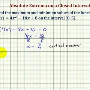 Ex: Absolute Extrema of a Quadratic Function on a Closed Interval