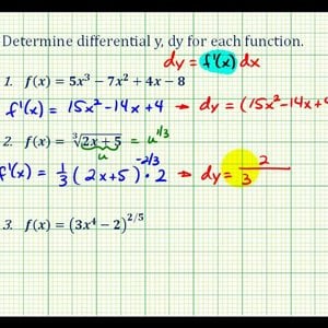Ex 1:   Determine Differential y (dy)