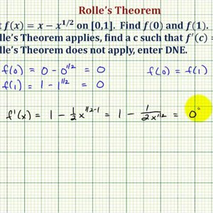 Ex 1:   Rolle's Theorem