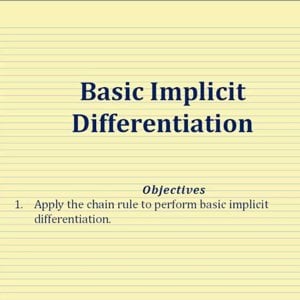Introduction to Basic Implicit Differentiation - YouTube