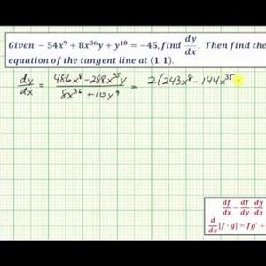 Ex: Perform Implicit Differentiation and Find the Equation of a Tangent Line