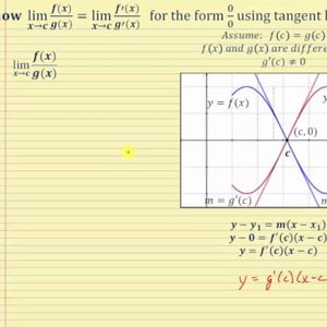 L'Hopital's Rule - Justification Using Tangent Lines (Form 0/0)