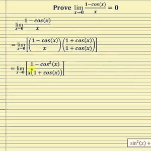 Prove the Limit as x Approaches 0 of (1-cos(x))/x