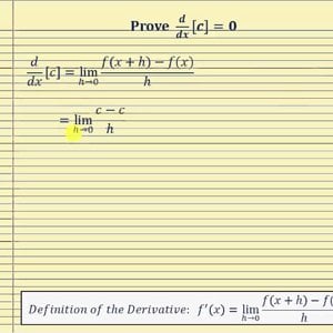 Prove the Derivative of a Constant:   d/dx[c]