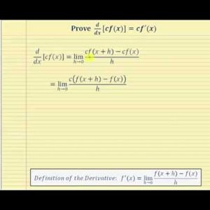 Proof -   the Derivative of a Constant Times a Function:   d/dx[cf(x)]