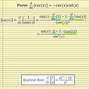 Proof - The Derivative of Cosecant   d/dx[csc(x)]