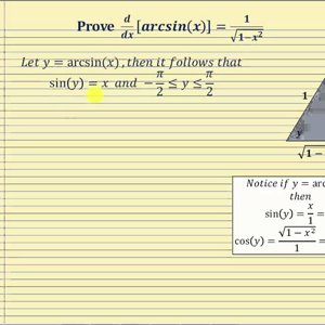 Proof - The Derivative of f(x)=arcsin(x):   d/dx[arcsin(x)]