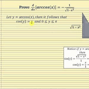 Proof - The Derivative of f(x)=arccos(x):   d/dx[arccos(x)]