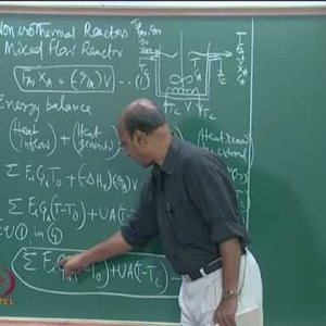 Chemical Reaction Engineering 1 (Homogeneous Reactors) by Prof K. Krishnaiah (NPTEL):- Lec 47: Non-isothermal Mixed Flow Reactors