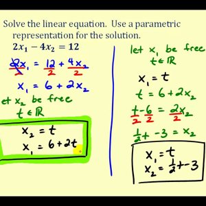 Parametric Representation of the Solution Set to a Linear Equation
