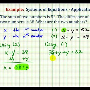 Ex:  System of Equations Application - Number Problem Using Substitution