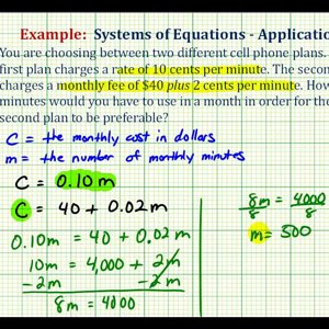 Ex:  System of Equations Application - Compare Phone Plans
