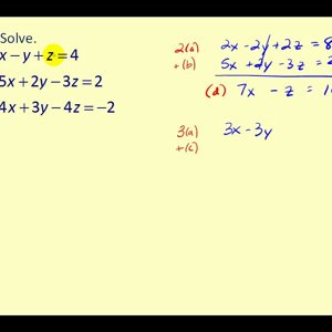 Systems of Equations with Three Unknowns<br> System of Equations in Three Variables: Part 2