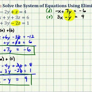 Ex 3: System of Three Equations with Three Unknowns Using Elimination (Fractions)