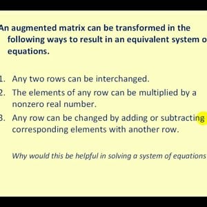 Introduction to Augmented Matrices