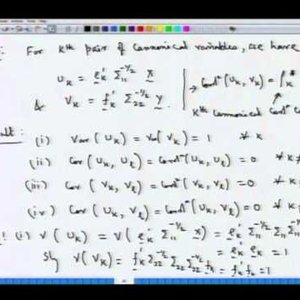 Applied Multivariate Analysis (NPTEL):- Lecture 41: Canonical Correlation Analysis - 2