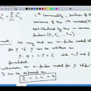 Applied Multivariate Analysis (NPTEL):- Lecture 37: Factor Analysis - 1