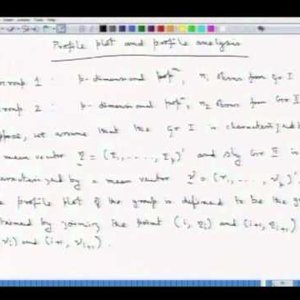Applied Multivariate Analysis (NPTEL):- Lecture 16: Profile analysis - 1