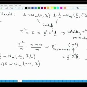 Applied Multivariate Analysis (NPTEL):- Lecture 13: Hotelling's T2 distribution and it's applications