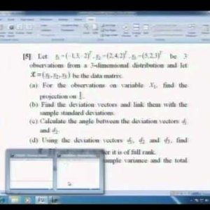 Applied Multivariate Analysis (NPTEL):- Lecture 6: Some problems on multivariate distributions - 1
