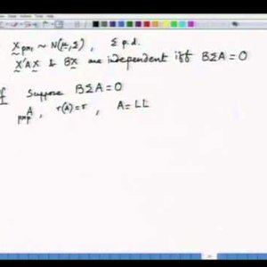 Applied Multivariate Analysis (NPTEL):- Lecture 5: Multivariate normal distribution - 3