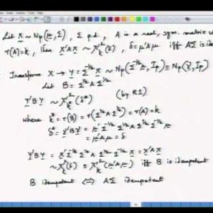 Applied Multivariate Analysis (NPTEL):- Lecture 4: Multivariate normal distribution - 2