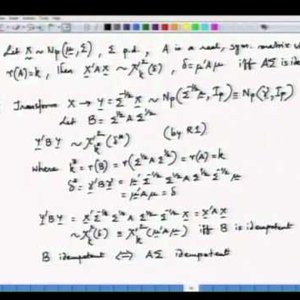 Applied Multivariate Analysis (NPTEL):- Lecture 4: Multivariate normal distribution - 2