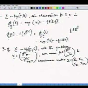 Applied Multivariate Analysis (NPTEL):- Lecture 3: Multivariate normal distribution - 1