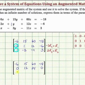 Ex: Solve a System of Equation By Writing an Augmented Matrix in RREF (3x3 Infinite Sol)