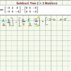 Ex:  Subtract Two 2x3 Matrices