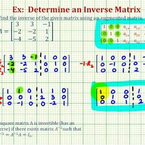 Ex 1: Inverse of a 3x3 Matrix Using an Augmented Matrix