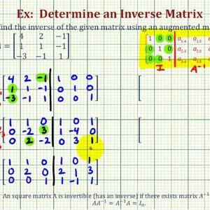 Ex 2: Inverse of a 3x3 Matrix Using an Augmented Matrix