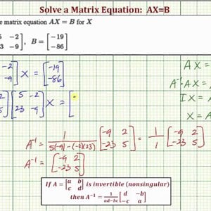 Ex 1: Solve the Matrix Equation AX=B (2x2)