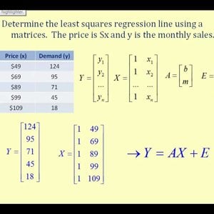 Perform Linear Regression Using Matrices