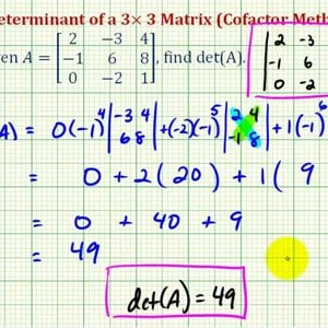 Ex 2: Determinant of 3x3 Matrix - Cofactor Method