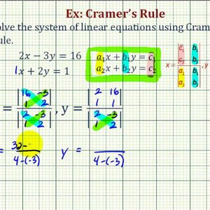 Ex: Solve a System of Two Equations Using Cramer's Rule