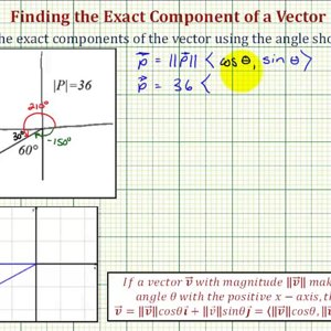 Ex 1: Fine a Vector in Component Form Given an Angle and the Magnitude (30)