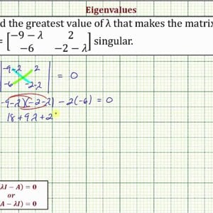 Ex:  Find a Value to Make 2x2 Matrix Singular (Eigenvalue Warm Up)