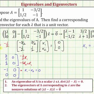 Ex 2: Find the Eigenvalues and Corresponding Unit Eigenvectors of a 2x2 Matrix