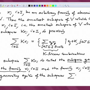 Linear Algebra by Prof. Dilip Patil (NPTEL):- Lecture 7: Sum of subspaces