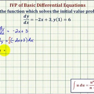 Ex: Solve a Basic Initial Value Problem (Linear)