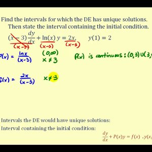 Find the Interval That a Linear First Order Differential Equation Has a Unique Solution - YouTube