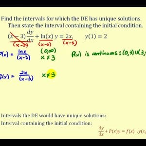 Find the Interval That a Linear First Order Differential Equation Has a Unique Solution - YouTube