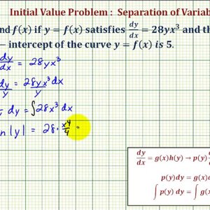 Ex 1: Initial Value Problem Using Separation of Variables Involving Natural Logarithm