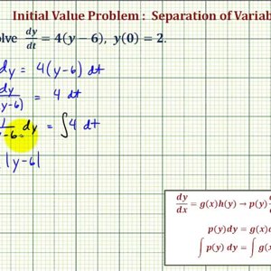Ex 2: Initial Value Problem Using Separation of Variables Involving Natural Logarithm