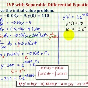 Ex 2: Initial Value Problem Using Separation of Variables in the Form y'=ay+b